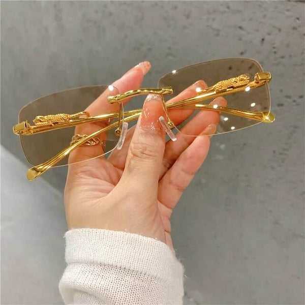 Edgy Retro Chic Rimless Sunglasses - SunglassesMart