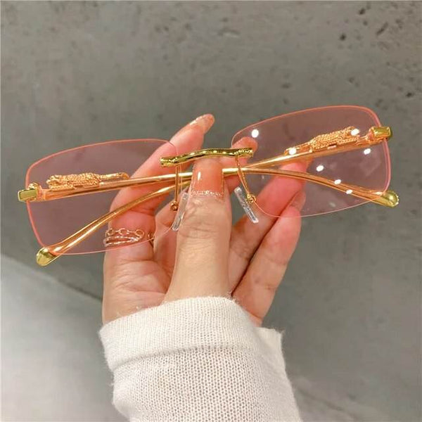 Edgy Retro Chic Rimless Sunglasses - SunglassesMart