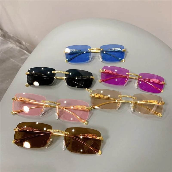 Edgy Retro Chic Rimless Sunglasses - SunglassesMart
