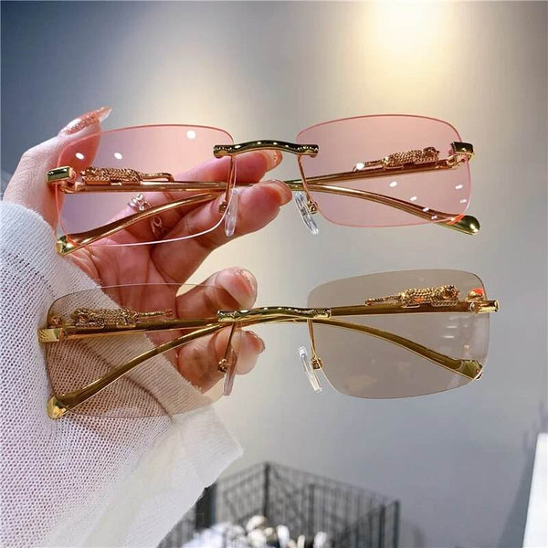 Edgy Retro Chic Rimless Sunglasses - SunglassesMart
