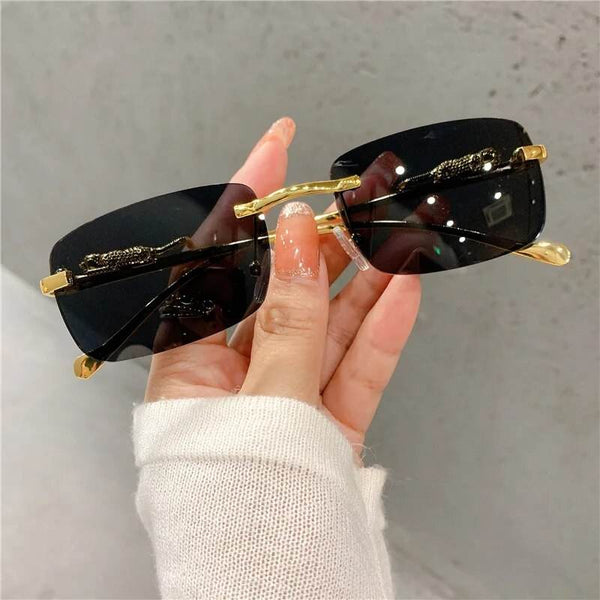 Edgy Retro Chic Rimless Sunglasses - SunglassesMart