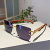 Fashion Vintage Square Rimless Sunglasses - SunglassesMart