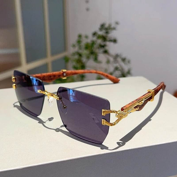 Fashion Vintage Square Rimless Sunglasses - SunglassesMart