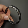 New Chrome Finish Black Kada Bracelet For Men and Women - SunglassesMart