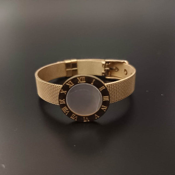 New Golden Watch Design Bracelet For Women and Girl- (White Gold Dial) - SunglassesMart
