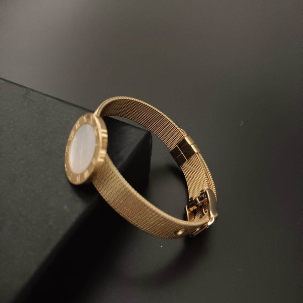 New Golden Watch Design Bracelet For Women and Girl- (White Gold Dial) - SunglassesMart