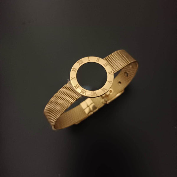 New Golden Watch Design Bracelet For Women and Girl- (Black Gold Dial) - SunglassesMart