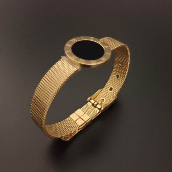 New Golden Watch Design Bracelet For Women and Girl- (Black Gold Dial) - SunglassesMart