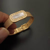 New Golden Rectangular Watch Design Bracelet For Women and Girl- (White Gold Dial) - SunglassesMart