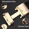 Designer H Buckle Leather Belt - SunglassesMart