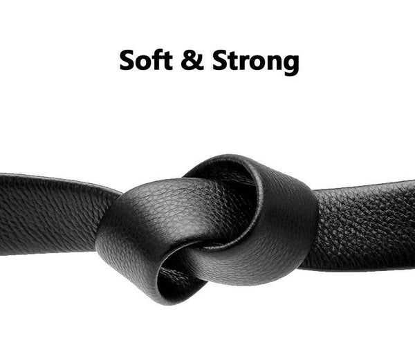 Designer H Buckle Leather Belt - SunglassesMart