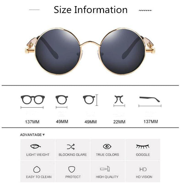 New Round Steampunk - SunglassesMart