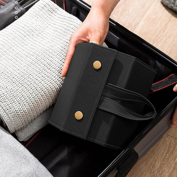 Portable Glasses Organizer 5 Grids Multi-slot Eyeglasses Storage Display Travel Folding Sunglasses PU Leather Case Home Storage - SunglassesMart