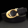Designer Buckle Full Grain Leather Belt For Men - SunglassesMart