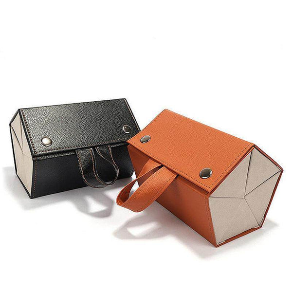 Portable Glasses Organizer 5 Grids Multi-slot Eyeglasses Storage Display Travel Folding Sunglasses PU Leather Case Home Storage - SunglassesMart