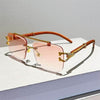 Double Bridge Rimless Sunglasses - SunglassesMart