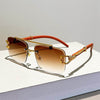 Double Bridge Rimless Sunglasses - SunglassesMart
