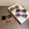 Double Bridge Rimless Sunglasses - SunglassesMart