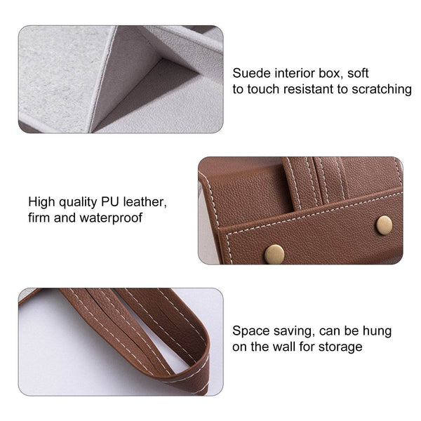 Portable Glasses Organizer 5 Grids Multi-slot Eyeglasses Storage Display Travel Folding Sunglasses PU Leather Case Home Storage - SunglassesMart