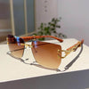 Fashion Vintage Square Rimless Sunglasses - SunglassesMart