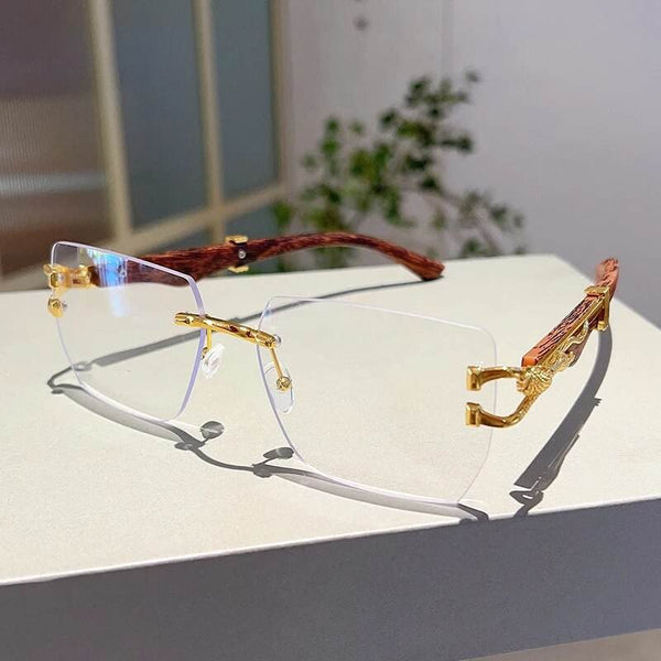 Fashion Vintage Square Rimless Sunglasses - SunglassesMart