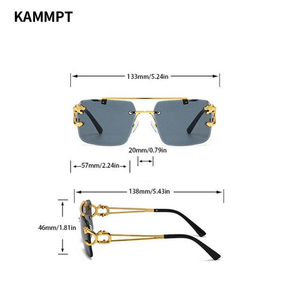 Double Bridges Leopard Rimless Sunglasses - SunglassesMart