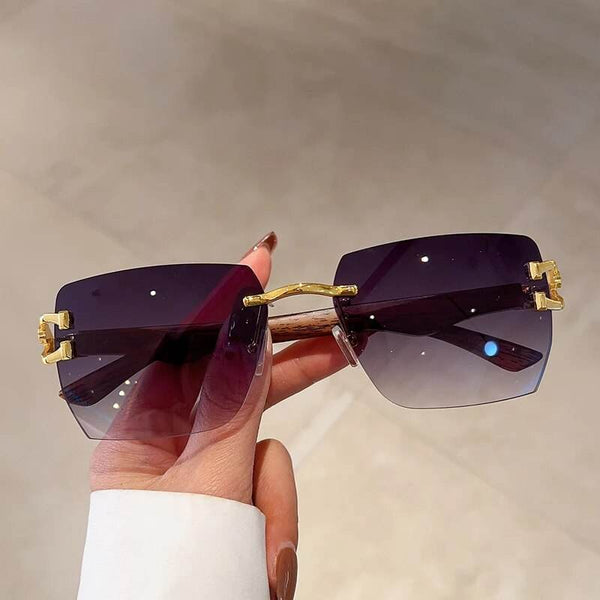 Fashion Vintage Square Rimless Sunglasses - SunglassesMart