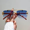 Double Bridge Rimless Sunglasses - SunglassesMart
